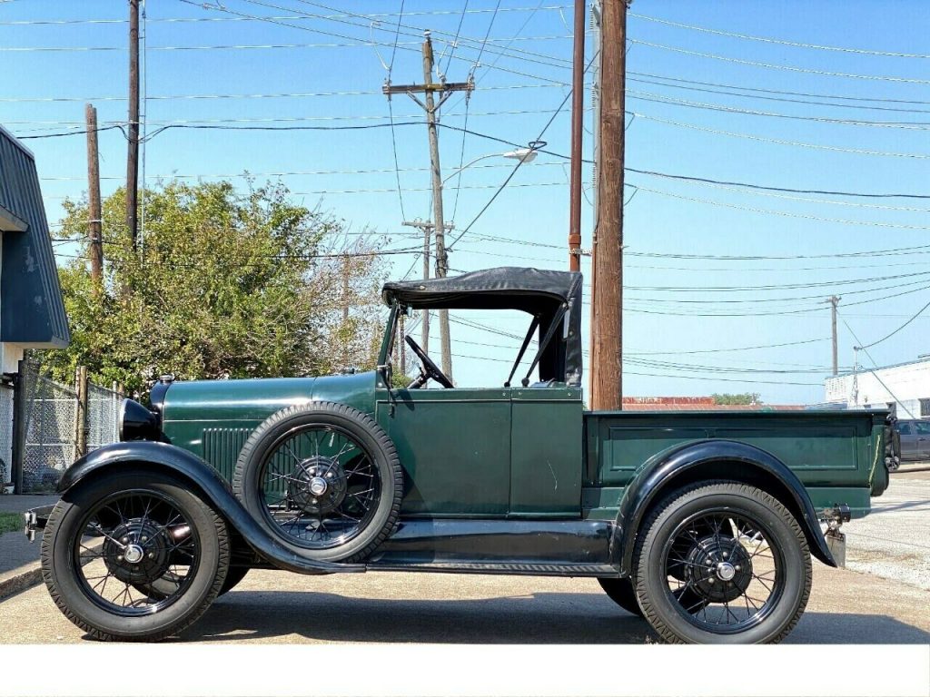 1929 Ford Model A Roadster – 2,520 Miles – Green Pickup Truck