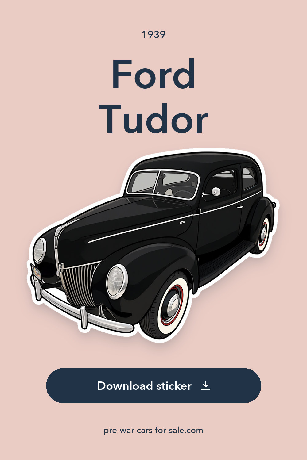 1939 Ford Tudor 7 Miles Black 221 Flathead V8 3-Speed Manual sticker preview
