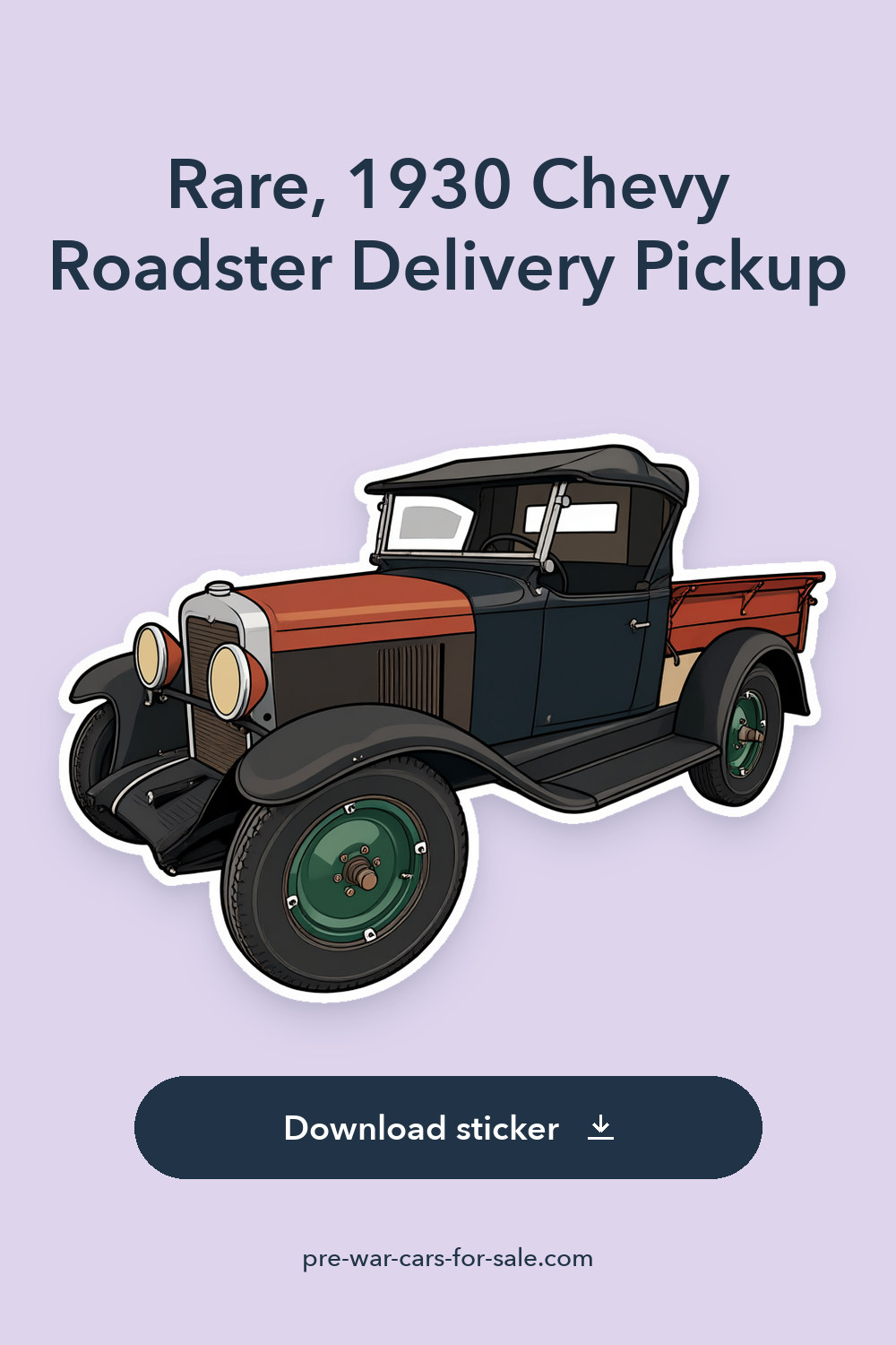 Rare, 1930 Chevy Roadster Delivery Pickup sticker preview