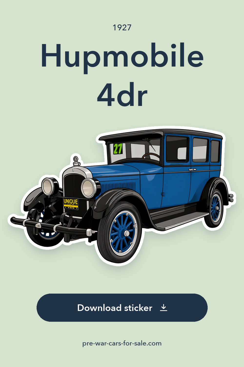 1927 Hupmobile 4dr sticker preview