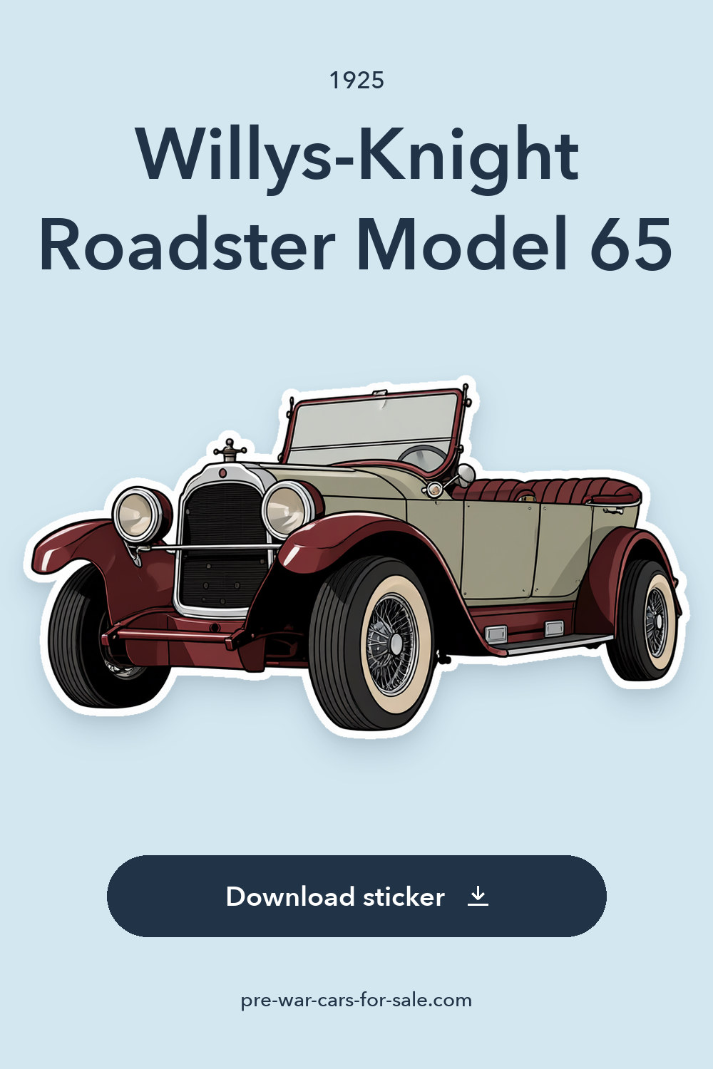 1925 Willys-Knight Roadster Model 65 sticker preview