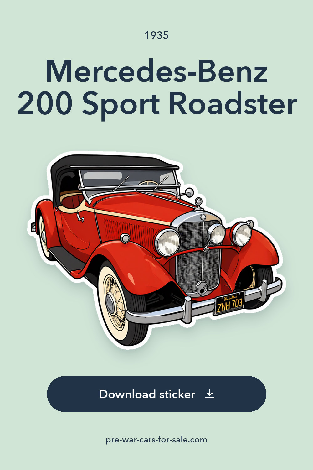 1935 Mercedes-Benz 200 Sport Roadster sticker preview