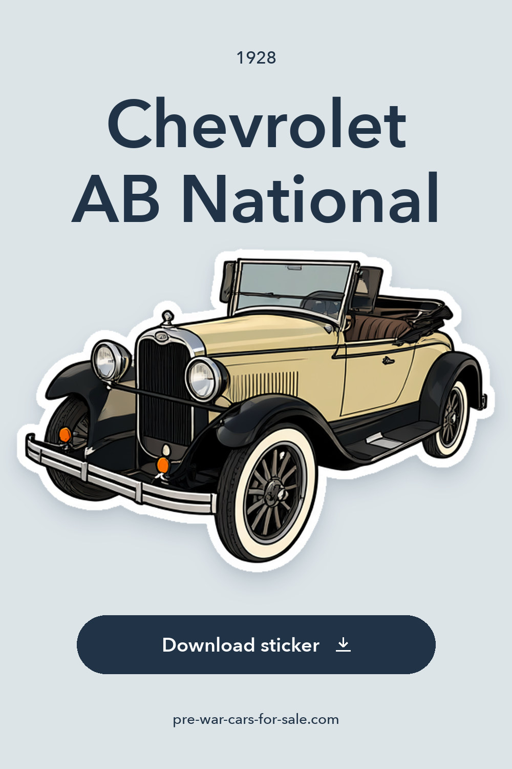 1928 Chevrolet AB National sticker preview