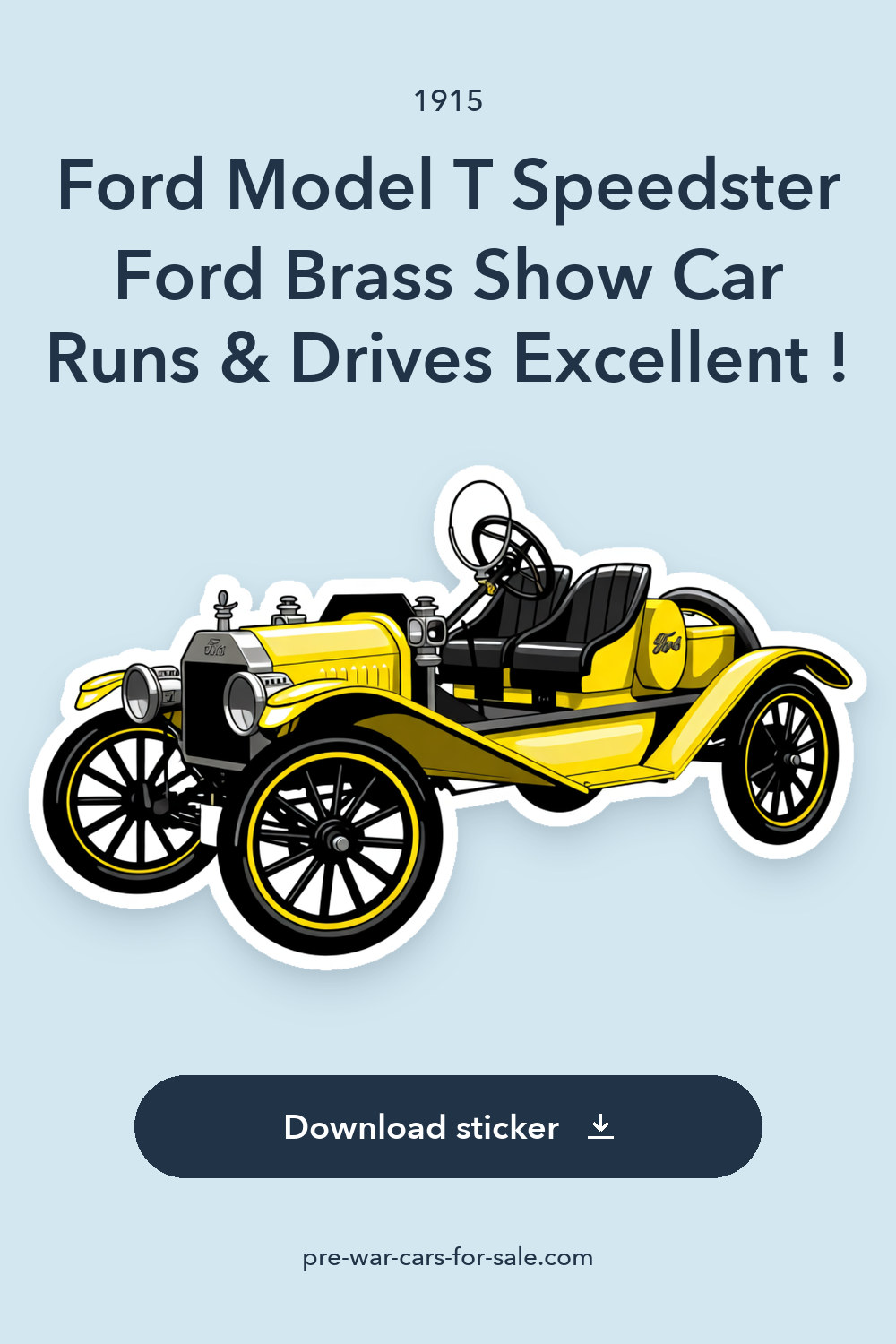 1915 Ford Model T Speedster Ford Brass Show Car Runs & Drives Excellent ! sticker preview