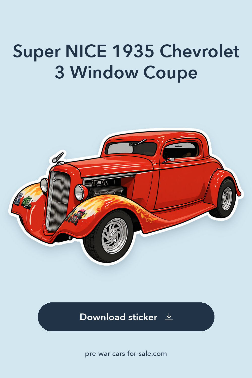 Super NICE 1935 Chevrolet 3 Window Coupe sticker preview